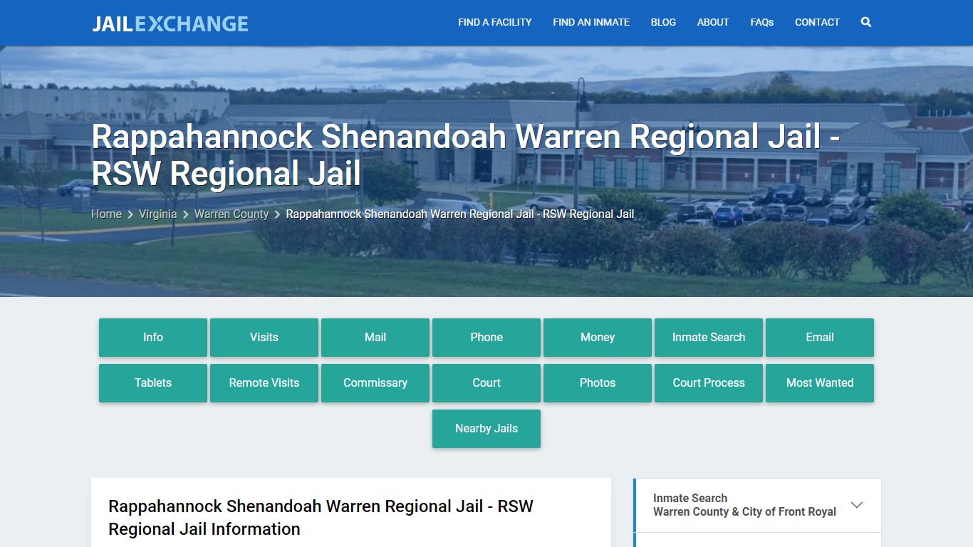 Rappahannock Shenandoah Warren Regional Jail - RSW Regional Jail
